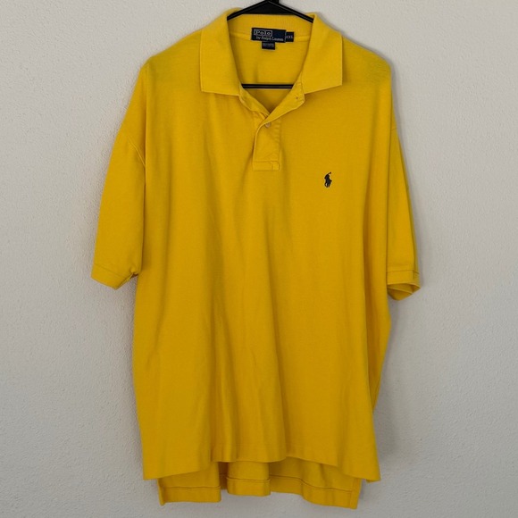 Polo by Ralph Lauren XXL Polo Shirt Classic Fit Yellow Casual Cotton Menswear - Picture 3 of 9